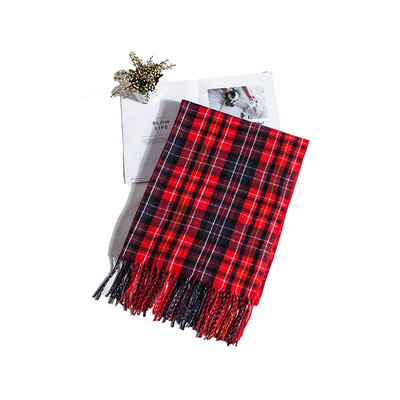 Kockás női hosszú sál, rojtokkal, nyolc színben