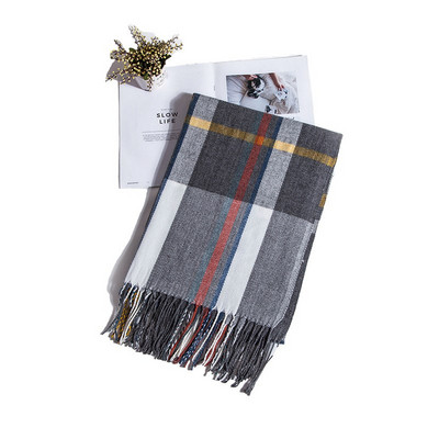 Kockás női hosszú sál, rojtokkal, nyolc színben