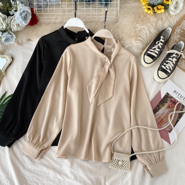 Modern női ing fűzős és hosszú ujjú több színben