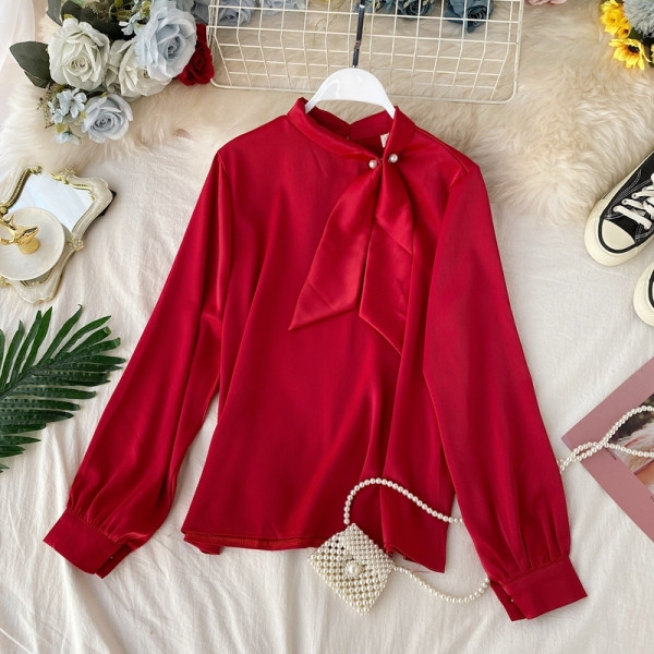 Modern női ing fűzős és hosszú ujjú több színben