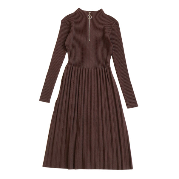 Modern női ruha négy színben, hosszú ujjal és cipzárral