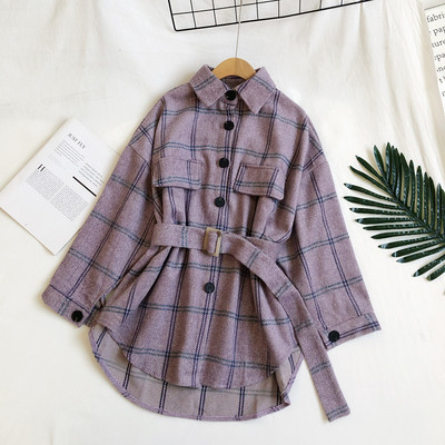 Hosszú női ing klasszikus gallérral és övvel, négy színben