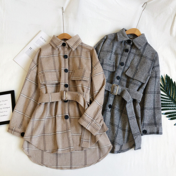 Hosszú női ing klasszikus gallérral és övvel, négy színben