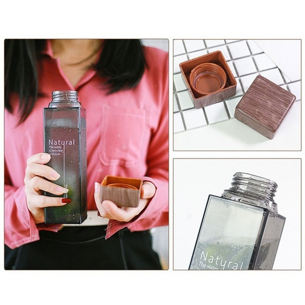 Sticlă de plastic termorezistentă cu inscripție negru, alb, albastru și galben - 450 ml