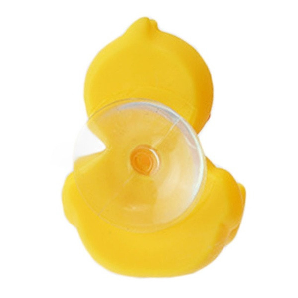 Suport creativ pentru periuță de dinți atașat prin vid pe orice suprafață sub formă de rață galbenă