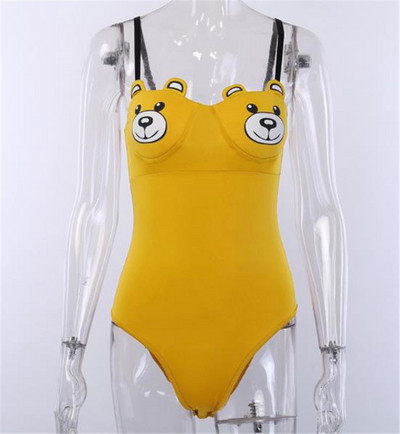 Napi női test, rátéttel és vékony sárga pántokkal