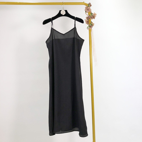 Modern női tüll ruha két részes fekete színben, csipkével