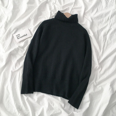 Lezser női széles pulóver pólógallérral és hosszú ujjú több színben