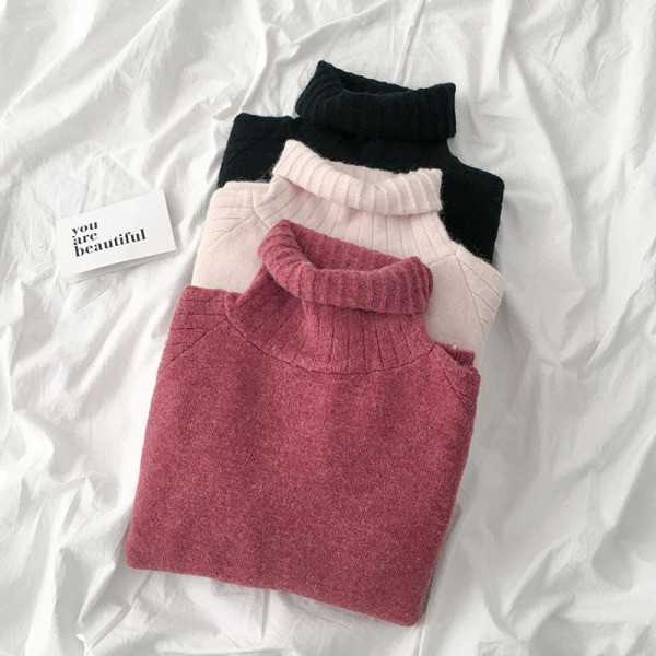 Lezser női széles pulóver pólógallérral és hosszú ujjú több színben