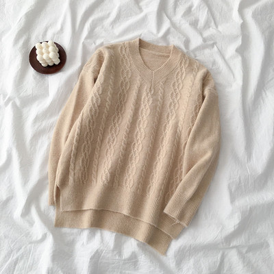 Alkalmi női pulóver több színben V-nyakkal