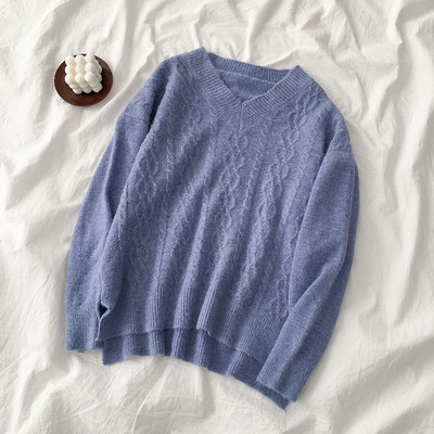 Alkalmi női pulóver több színben V-nyakkal