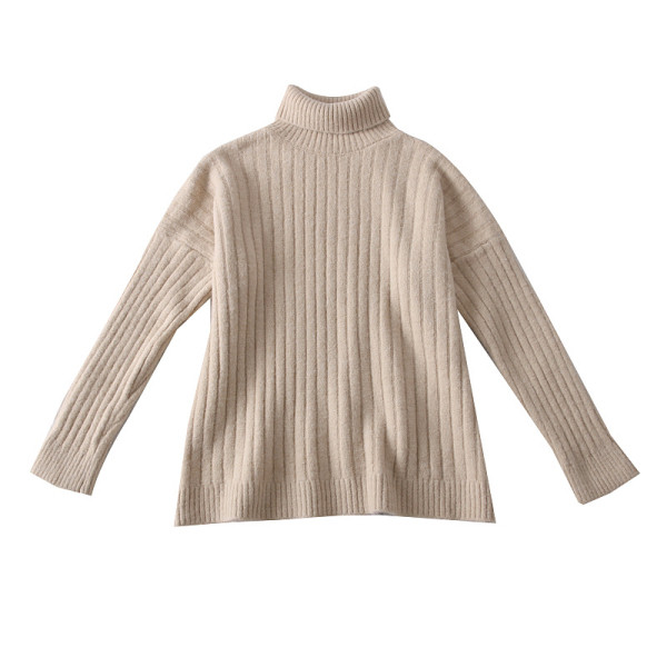 Új modell női pulóver magas gallérral narancs, bézs, kék, fehér és zöld színben