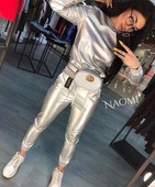 ÚJ modell női kétrészes nadrág + blúz szett ezüst, arany és fekete színben