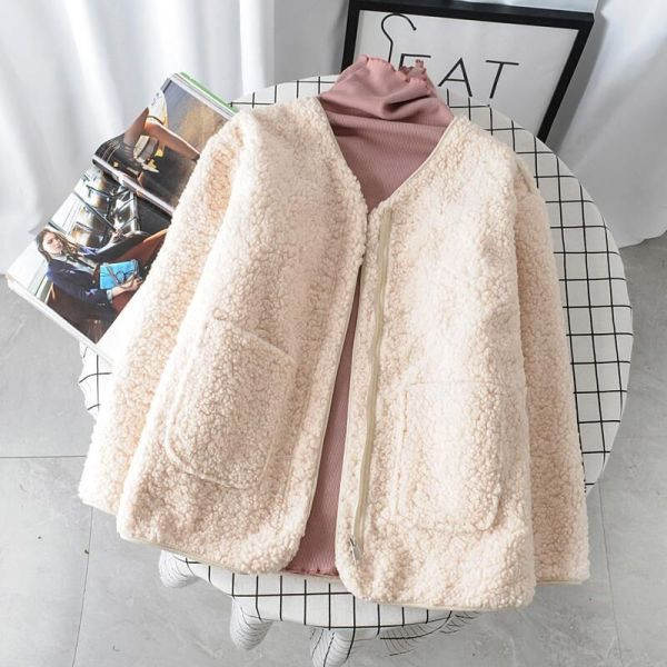 Palton de puf de damă modern cu buzunare și mâneci lungi în trei culori