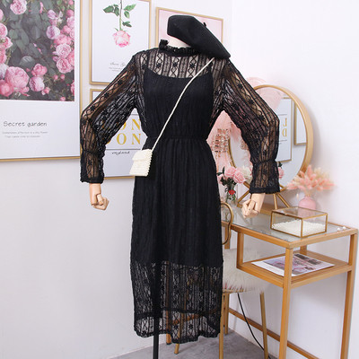 Új modell női csipkeruha két részes fehér, fekete és bézs színben