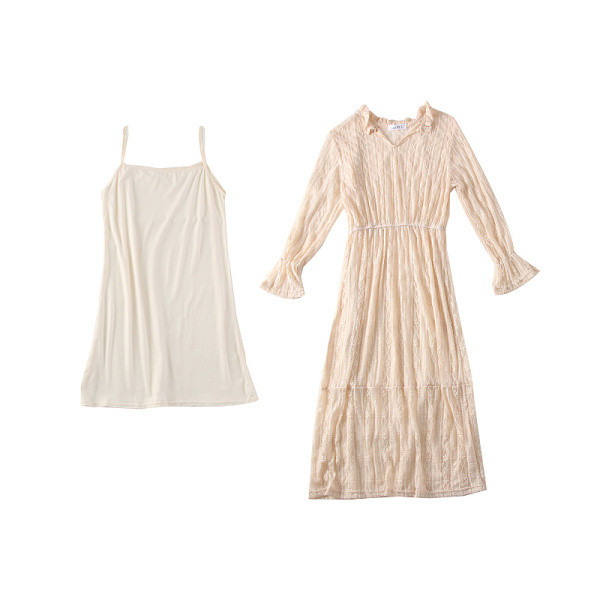 Új modell női csipkeruha két részes fehér, fekete és bézs színben