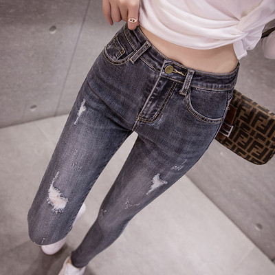 Modern női farmer Karcsú modell magas derékkal és zsebekkel