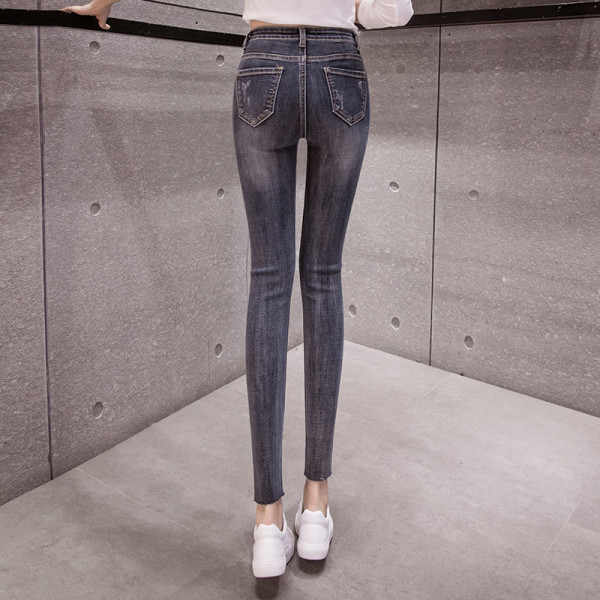 Modern női farmer Karcsú modell magas derékkal és zsebekkel