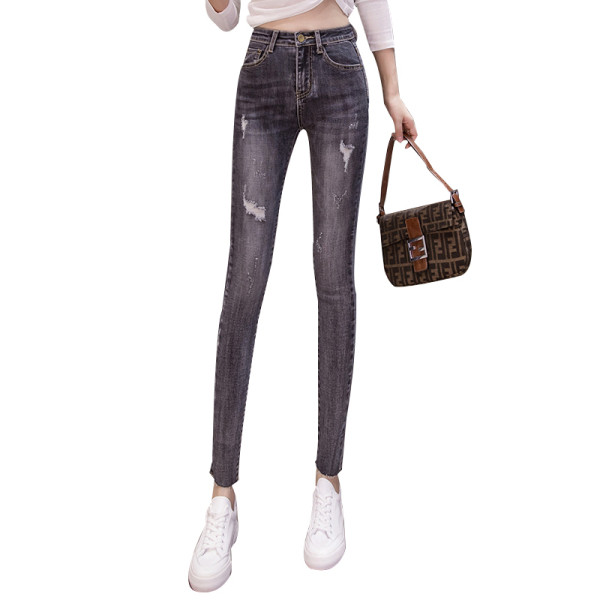 Modern női farmer Karcsú modell magas derékkal és zsebekkel