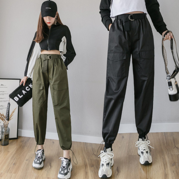 Női alkalmi nadrág széles modell három színben, zsebekkel