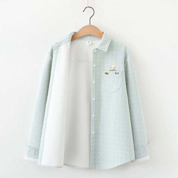 Női kockás ing klasszikus gallérral és zsebhímzéssel, rózsaszín, sárga és zöld színben