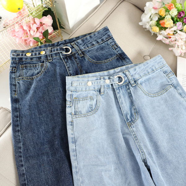 Magas derekú női farmer új modellje, két színben - széles modell