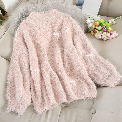 Modern női pulóver magas gallérral és hosszú ujjal