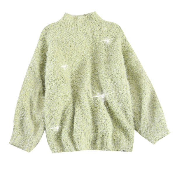 Modern női pulóver magas gallérral és hosszú ujjal