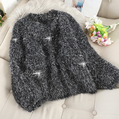 Női pehelypulóver kerek nyakkivágással, több színben