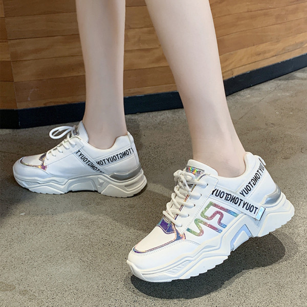 Tenisi casual dama cu talpa inalta aspra in mai multe culori