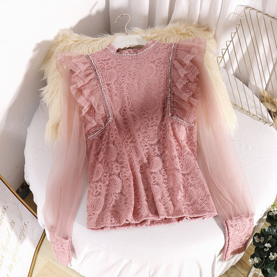 Modern női ing csipkével és kövekkel több színben