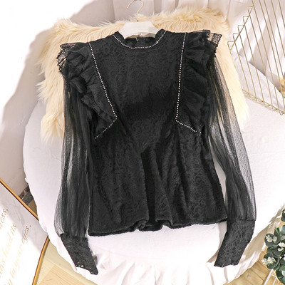 Modern női ing csipkével és kövekkel több színben