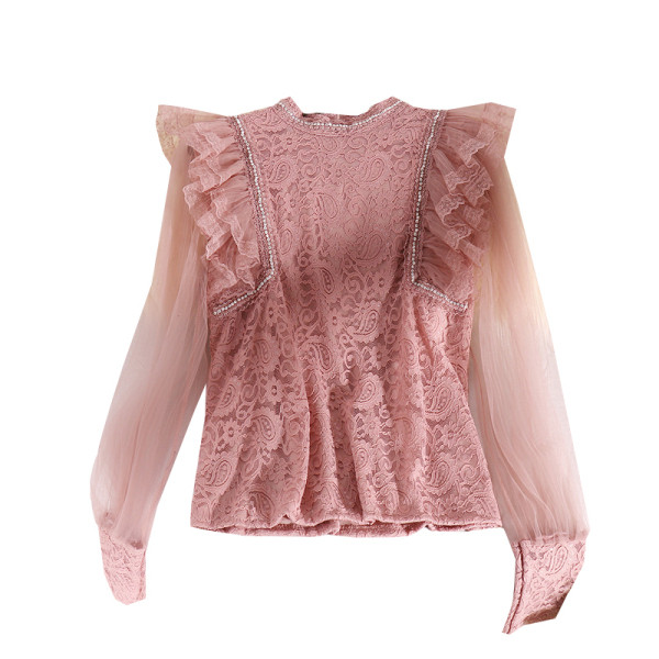 Modern női ing csipkével és kövekkel több színben