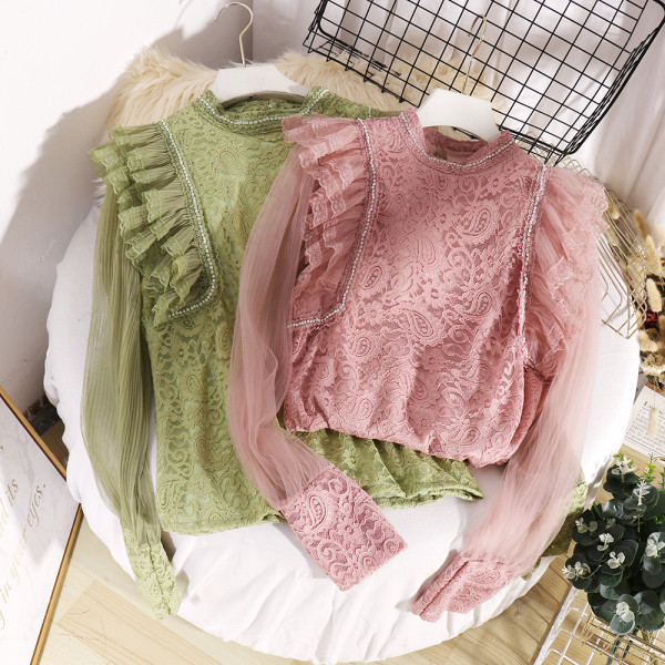 Modern női ing csipkével és kövekkel több színben