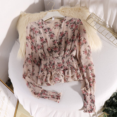 Női ing gumírozott derékkal és hosszú ujjú négy színben