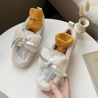 Női téli pehely alkalmi cipő lapos talppal, fekete, fehér és rózsaszín színben