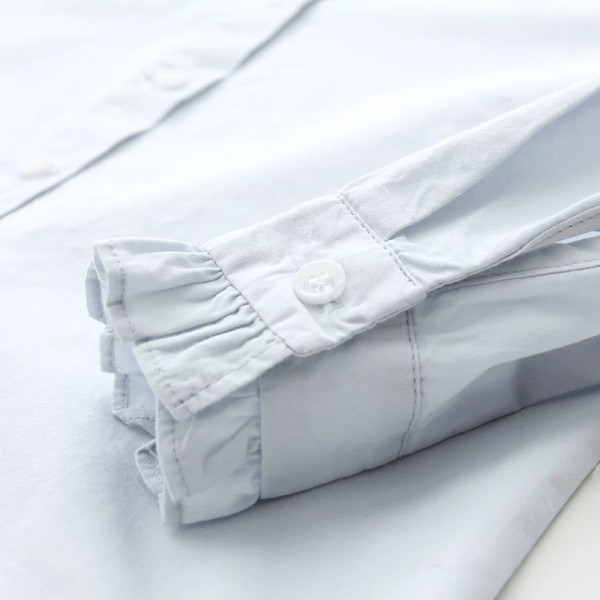 Új modell női ing alacsony gallérral és gombokkal fehér, rózsaszín és kék színben