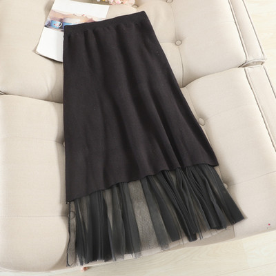 Hosszú női redőzött szoknya, magas derékkal