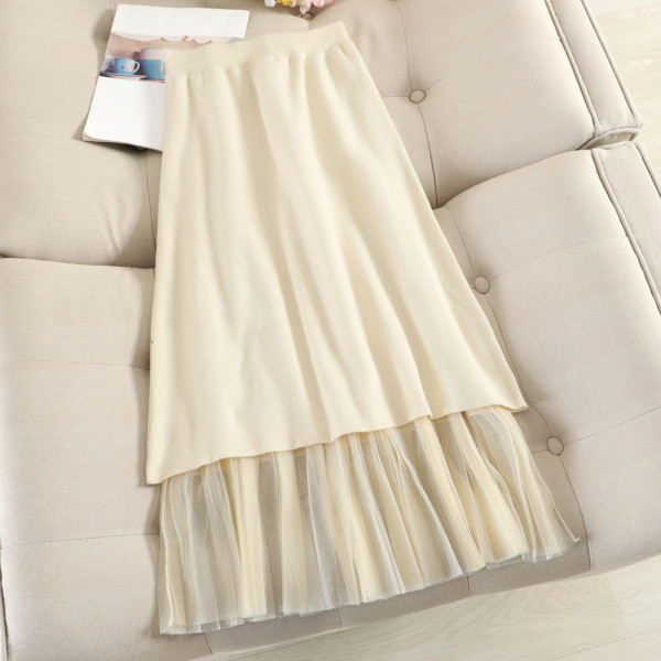 Hosszú női redőzött szoknya, magas derékkal
