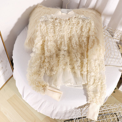 Modern női blúz ovális nyakkivágással és hosszú ujjú öt színben