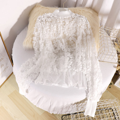 Modern női blúz ovális nyakkivágással és hosszú ujjú öt színben