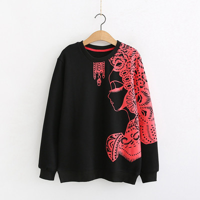 Női blúz rátéttel és kerek nyakkivágással fehér és fekete színben