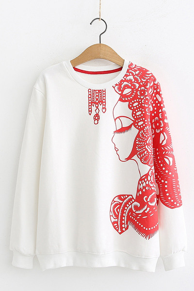 Női blúz rátéttel és kerek nyakkivágással fehér és fekete színben