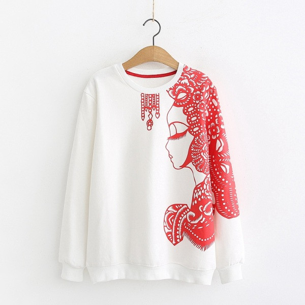 Női blúz rátéttel és kerek nyakkivágással fehér és fekete színben