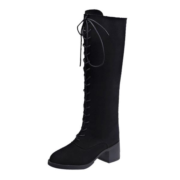 Ökobársonyból készült fűzős női csizma fehér és fekete színben