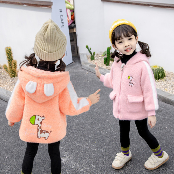 Napi gyerekkabát lányoknak két színben hímzéssel és 3D elemmel