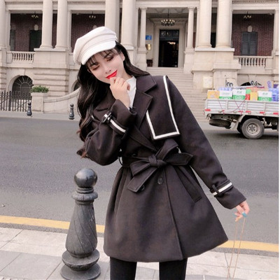 Női kockás kabát övvel két színben