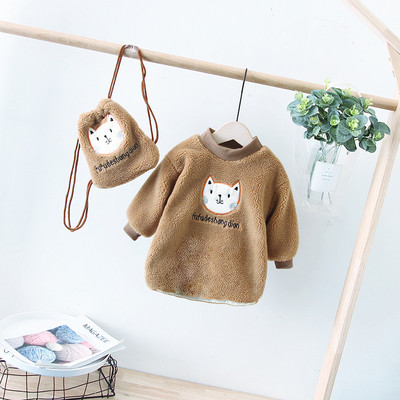 Μοντέρνο παιδικό πουλόβερ για κορίτσια σε τρία χρώματα με κεντήματα