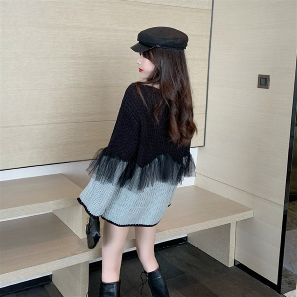 Γυναικείο πουλόβερ με τόυί για το φθινοπώρο-χειμώνα φαρδύ και μακρύ μοντέλο