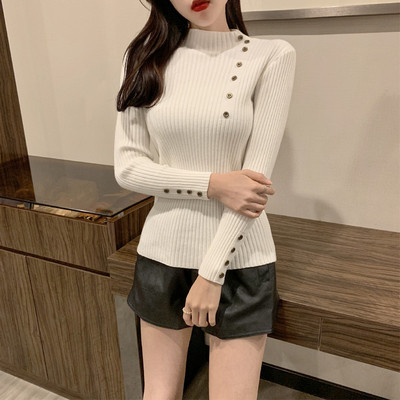 Γυναικεία μπλούζα με κουμπιά σε μαύρο και άσπρο χρώμα